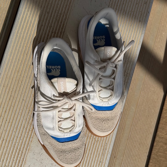 Sorel Women's White, Tan, and Blue Sneakers - Picture 2 of 7